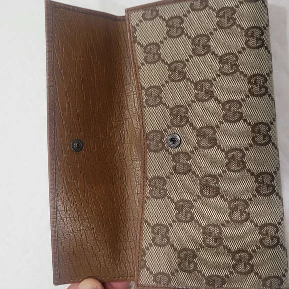 GUCCI Monogram Bamboo Wallet Brown - Picture 4 of 12